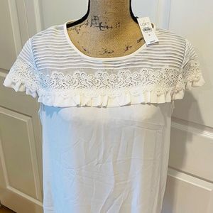 New with Tags! Loft blouse with Ruffle Sleeves (Size Medium)